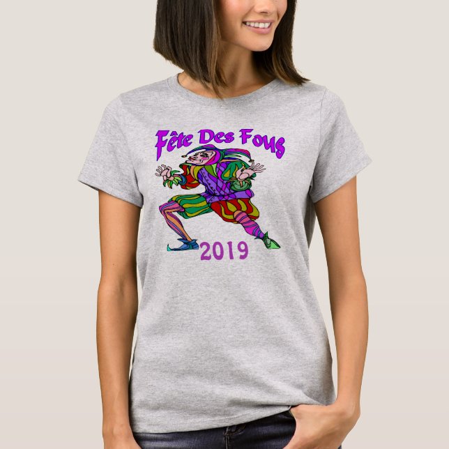 Camiseta Fete Des Fous Mardi Gras 2019, añadir texto (Anverso)