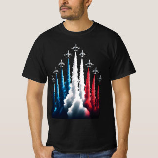 Camiseta Fête nationale France tricolore avion à réaction