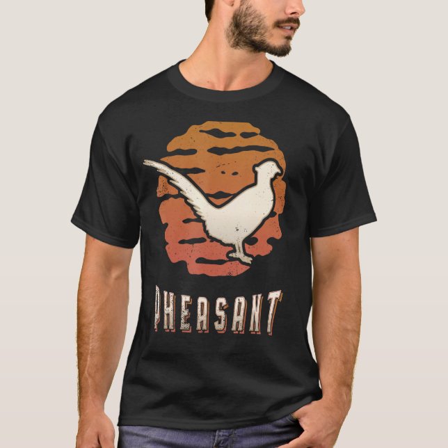 Camiseta Fheasant Vintage Retro Classic Animal Sunset (Anverso)