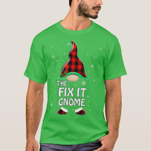 Camiseta Fi It Gnome Buffalo Plaid Matching Family Christma