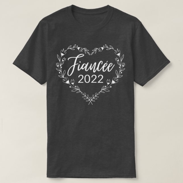 Camiseta Fiancee 2022 Heart Miss Mrs Engaged 2022 T Women (Diseño del anverso)