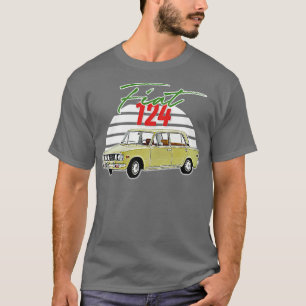 Camiseta Fiat 124 Retro Diseño de Regalos de Amante Italian