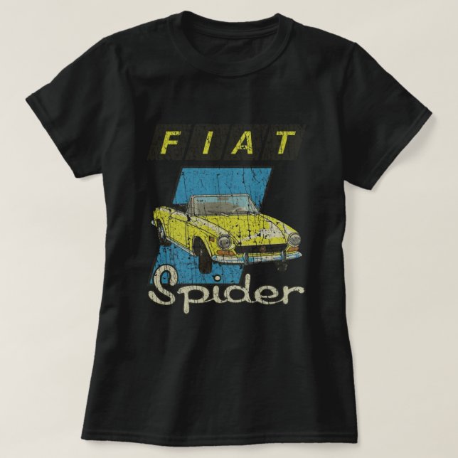 Camiseta Fiat 124 Sport Spider Yellow 1975 (Diseño del anverso)