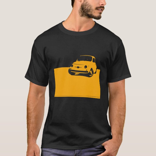 Camiseta Fiat 500, 1959 - amarillee en oscuridad (Anverso)