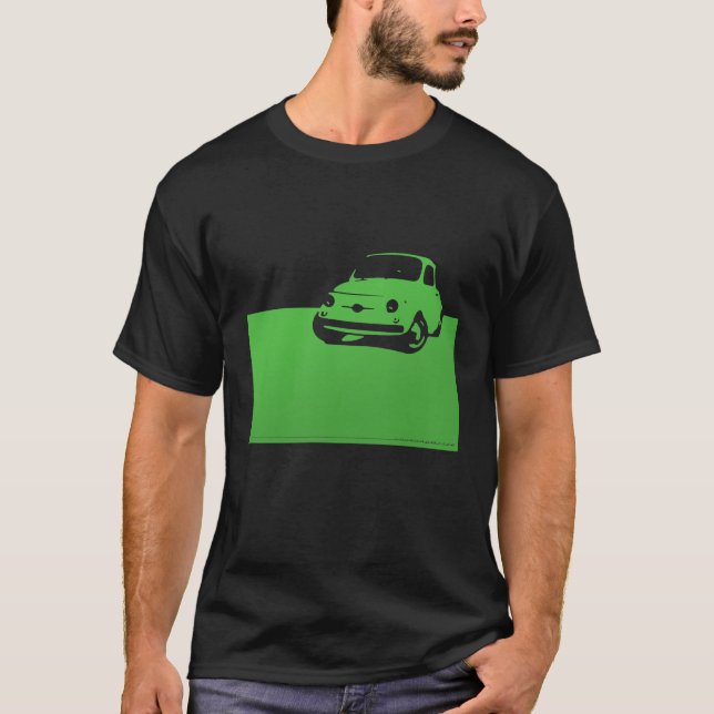 Camiseta Fiat 500, 1959 - póngase verde en oscuridad (Anverso)