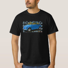Camiseta Fiat 500 clásico en azul