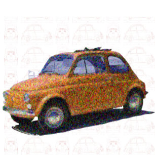 Camiseta Fiat 500 clásico en azul