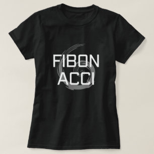 Camiseta Fibonacci con texto blanco para amantes de las mat