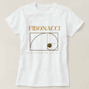 Camiseta Fibonacci con texto marrón para los amantes de las