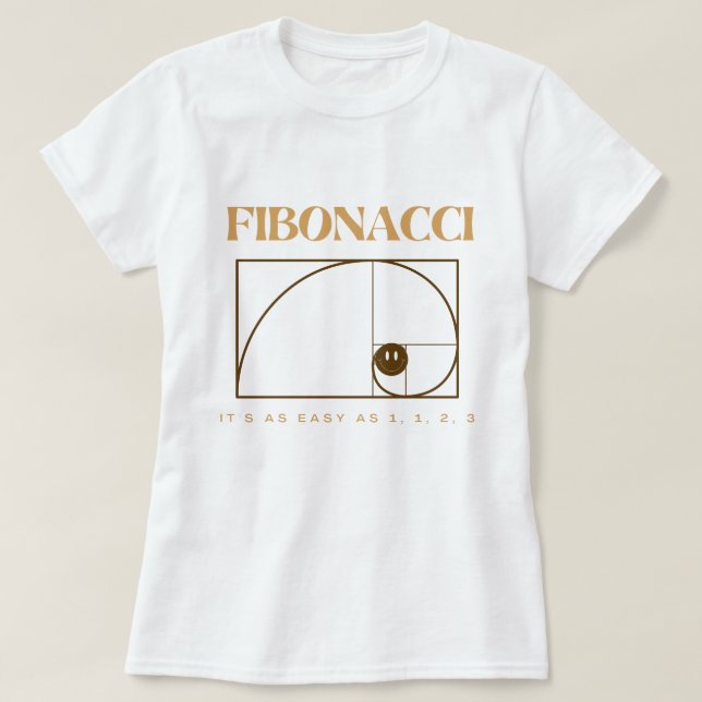 Camiseta Fibonacci con texto marrón para los amantes de las (Diseño del anverso)
