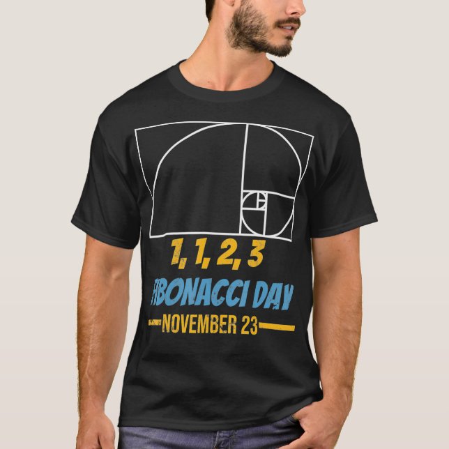 Camiseta Fibonacci Día 1 1 2 3 Divertido profesor de matemá (Anverso)