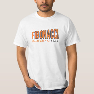 Camiseta Fibonacci es tan fácil como 1, 1, 2, 3
