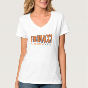 Camiseta Fibonacci es tan fácil como 1, 1, 2, 3