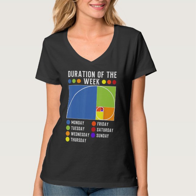 Camiseta Fibonacci Golden Ratio Duration of the week (Anverso)