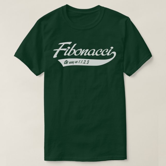 Camiseta Fibonacci Tan fácil como 1 (Diseño del anverso)