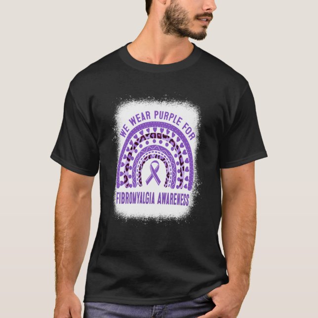 Camiseta Fibromialgia Conciencia Cinta púrpura Arcoiris (Anverso)