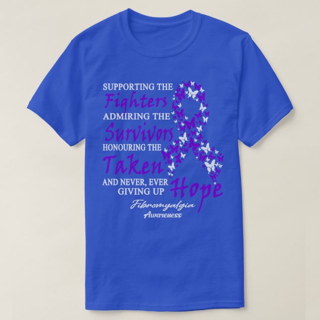 Camiseta Fibromialgia Conciencia En Apoyo De Los Combatient (Diseño del anverso)
