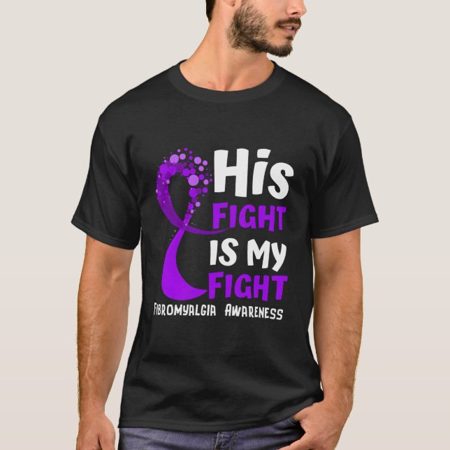 Camiseta Fibromialgia Conciencia Familia Cinta Púrpura (Anverso)
