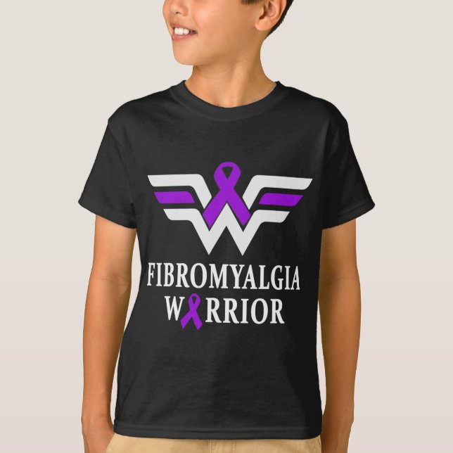 Camiseta Fibromialgia Conciencia Guerrero Apoyo Cinta Púrpu (Anverso)