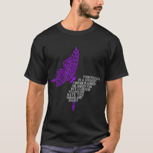 Camiseta Fibromialgia Conciencia Guerrero Apoyo Cinta Púrpu