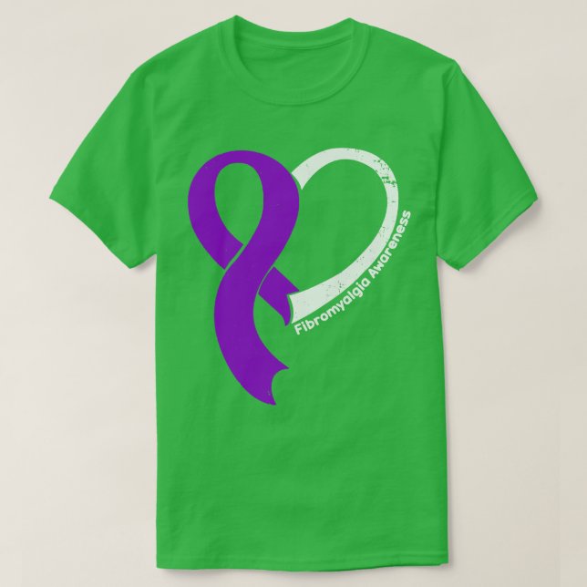 Camiseta Fibromialgia Conciencia Hopla Amor Corazón Cinta H (Diseño del anverso)
