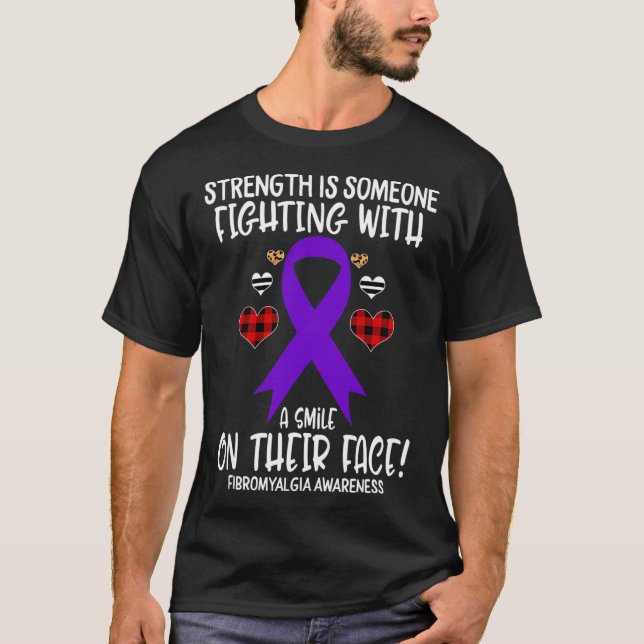 Camiseta Fibromialgia Conciencia La fuerza está luchando co (Anverso)
