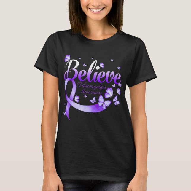 Camiseta Fibromialgia Conciencia Mariposa 1 (Anverso)