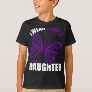 Camiseta Fibromialgia Conciencia Mariposa Cinta Púrpura