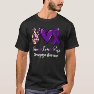 Camiseta Fibromialgia Conciencia Paz Amor Esperanza Cinta P