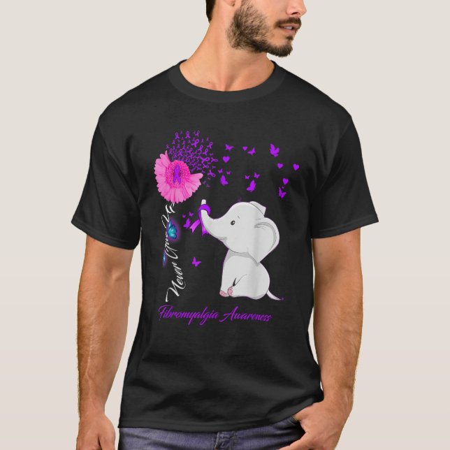 Camiseta Fibromialgia Elefante Conciencia Fibromialgia Ribb (Anverso)