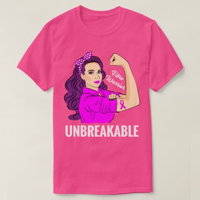 Camiseta Fibromialgia Fibro Warrior Awareness (Diseño del anverso)