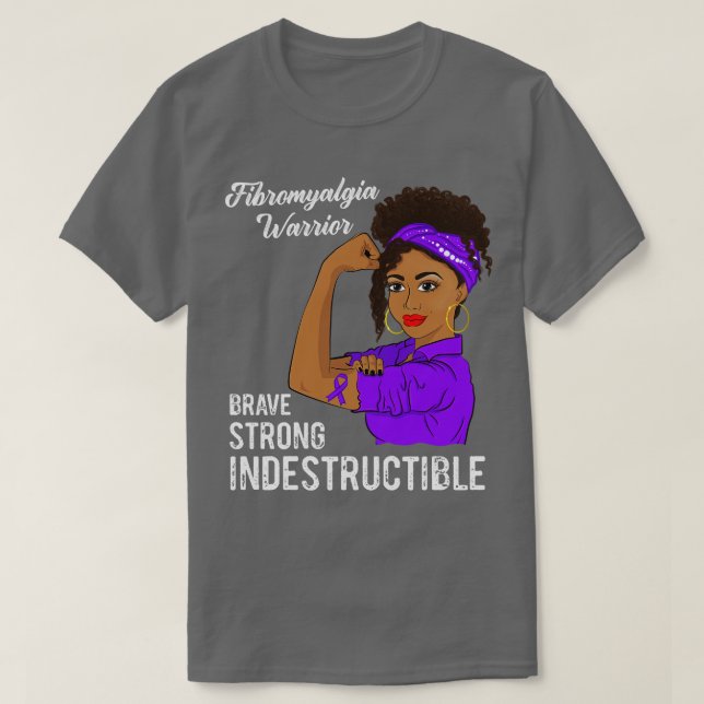 Camiseta Fibromialgia Guerrero Dolor Crónico Indestructible (Diseño del anverso)