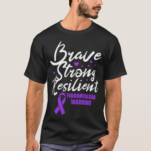 Camiseta Fibromialgia Guerrero valiente fuerte y resistente (Anverso)