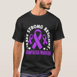 Camiseta Fibromialgia Guerrero valiente fuerte y resistente