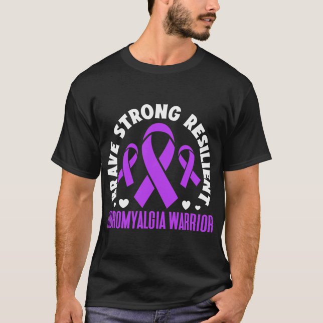 Camiseta Fibromialgia Guerrero valiente fuerte y resistente (Anverso)
