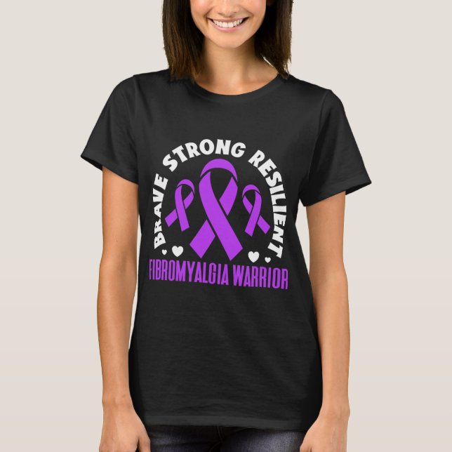 Camiseta Fibromialgia Guerrero valiente fuerte y resistente (Anverso)