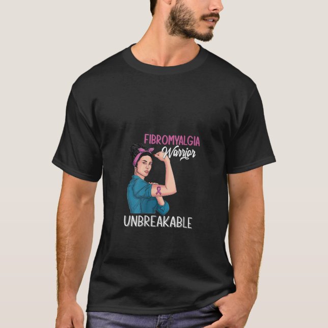 Camiseta Fibromialgia Mujer Guerrera de Conciencia Inquebra (Anverso)