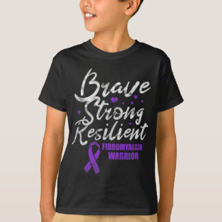 Camiseta Fibromialgia valiente fuerte y resistente Fibro Aw