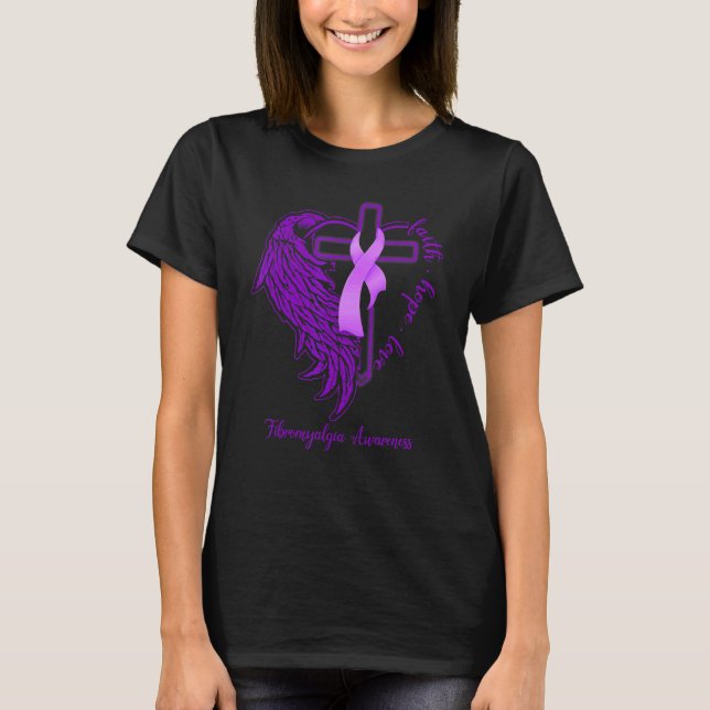 Camiseta Fibromyalgia Awareness Faith Hope Love Support Tea (Anverso)