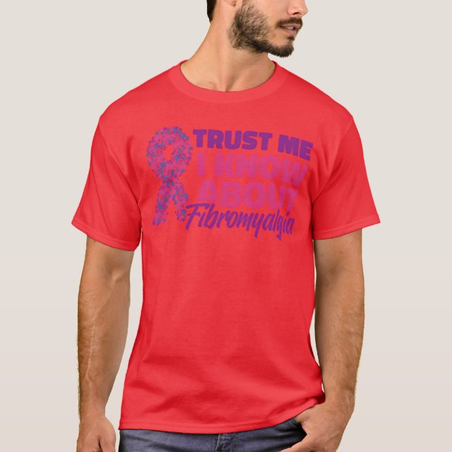 Camiseta Fibromyalgia Awarenessrust Purple Fibromyalgia fam (Anverso)