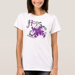 Camiseta Fibromyalgia de la mariposa del vitral