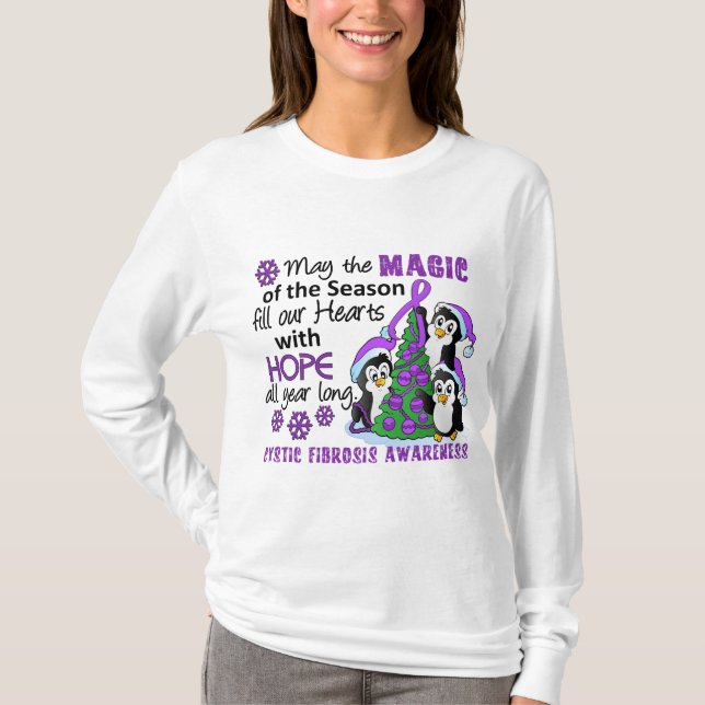 Camiseta Fibrosis quística de los pingüinos del navidad (Anverso)