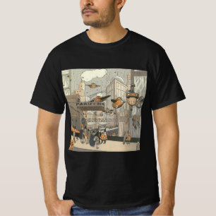 Camiseta Ficción científica urbana vintage París, vapor pun