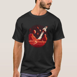 Camiseta Ficción de Marte de Ciencia Espacial Vintage Geek 