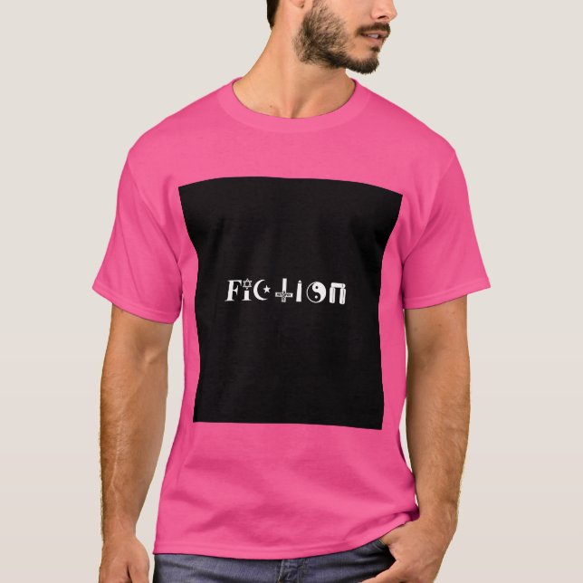 Camiseta Ficción (Texto blanco) (Anverso)