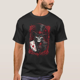 Camiseta Ficha de Skeleton Holloween Tarot Tees para hombre
