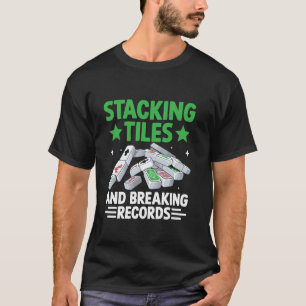 Camiseta Fichas de apilamiento y juego de fichas de Mahj de