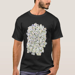 Camiseta Fichas de Mah Jong moradas y naranjas, Mah Jongg M
