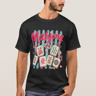 Camiseta Fichas de Mahjong Preppy Pink Coquette Jugadora de