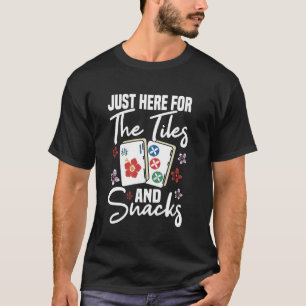 Camiseta Fichas de Mahjong y Snacks Diseño Divertido para J
